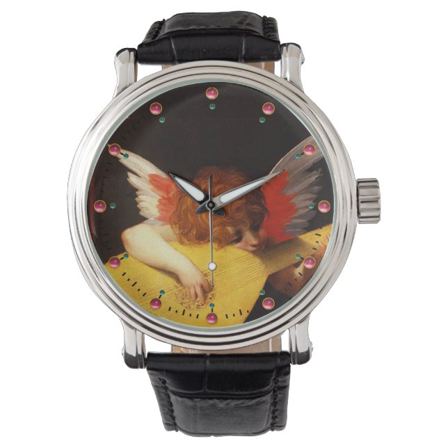 LITTLE ANGEL PLAYING LUTE Music Making Cherub Watch (Front)