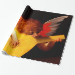 LITTLE ANGEL PLAYING LUTE Music Making Cherub Wrapping Paper<br><div class="desc">Masterpiece of Rosso Fiorentino 1584 oil painting on wooden panel.</div>