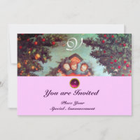 LITTLE ANGELS MONOGRAM bright antique blue pink