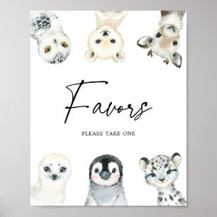 Little Arctic Baby Shower Favours Sign
