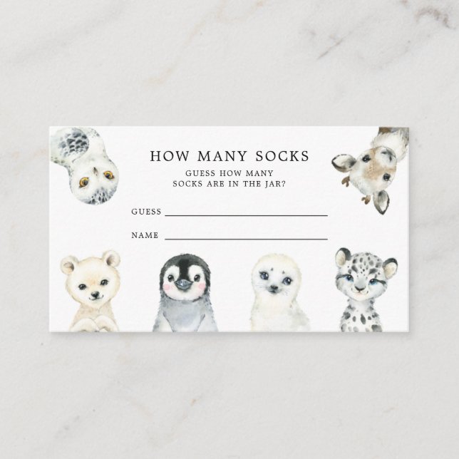 Little Arctic Guess How Many Socks Card (Front)