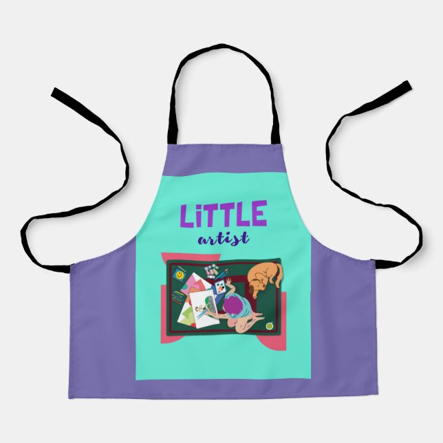 Little Artist boy painting making art on Apron (Front)