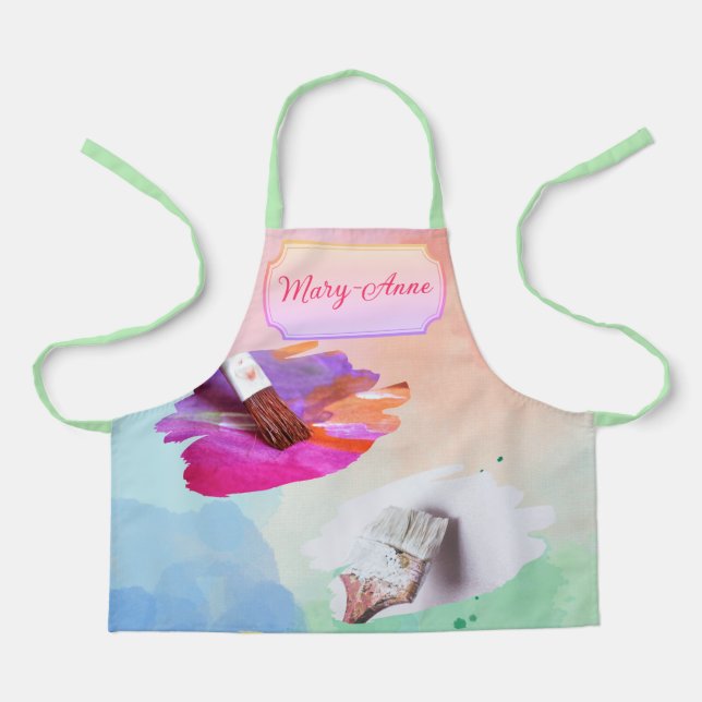 Little Artist paint and brush set Apron (Front)