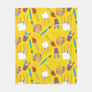 Little Artist pattern Fleece Blanket