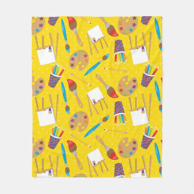 Little Artist pattern Fleece Blanket (Front)