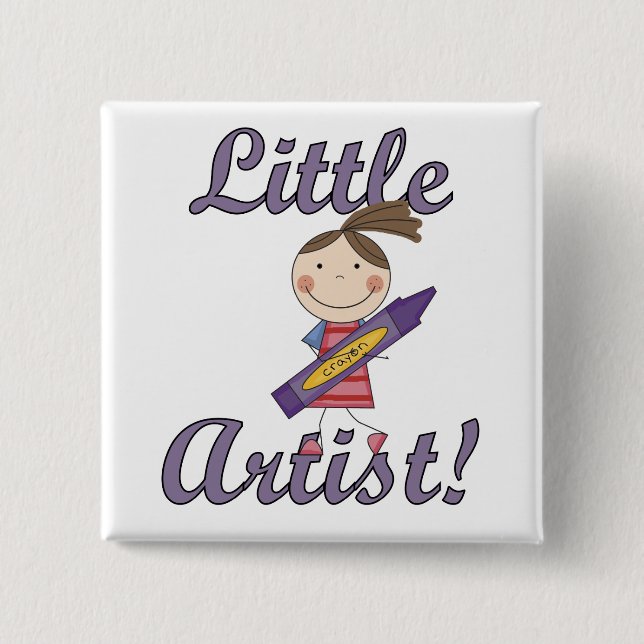 Little Artist T-shirts and Gifts 2 Inch Square Button (Front)