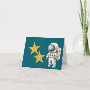 Little Astronaut Baby Shower Thank You Card