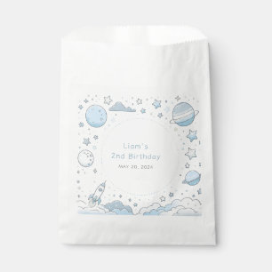 Little Astronaut, Big World Kids Birthday Boys Favour Bag