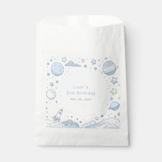 Little Astronaut, Big World Kids Birthday Boys Favour Bag