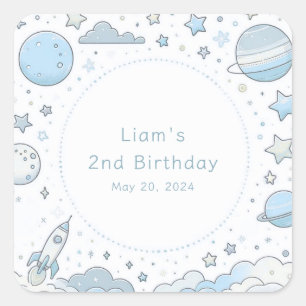 Little Astronaut, Big World Square Sticker