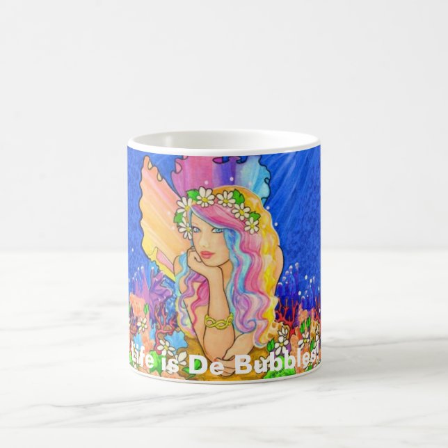 Little Aurella Mermaid Cup, Life is De Bubbles! Coffee Mug (Center)