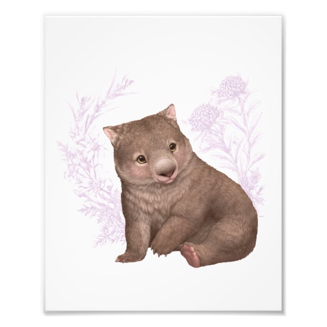 Little Aussie Friends - Wombat - Coloured Photo Print (Front)