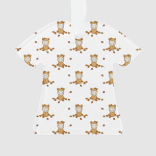 Little Autumn Babies in Falling Leaves Ornament