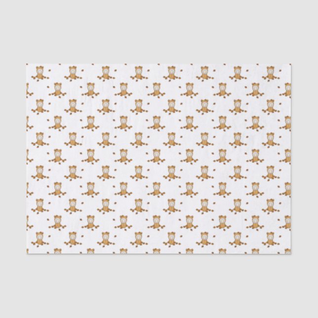 Little Autumn Baby in Falling Leaves Pattern Tissue Paper (Front)