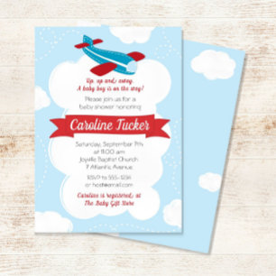 Little Aviator Airplane Baby Shower Invitation
