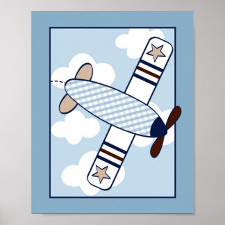 Little Aviator Airplane Nursery Wall Art Print