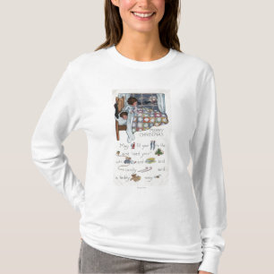 Little Awaken Girl Spies Santa and Sleigh T-Shirt
