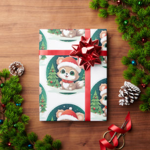 Little Baby Animal Xmas Magic Wrapping Paper