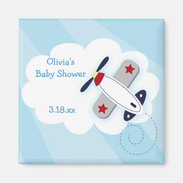 Little Baby Aviator Square Favour Magnet (Front)