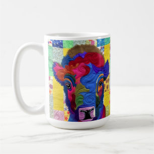 Little Baby Bison Quilt Like Design Coffee Mug