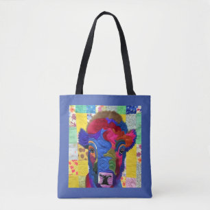 Little Baby Bison Quilt Like Design Tote Bag