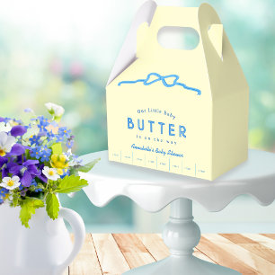 Little Baby Butter Blue Bow Baby Shower Favor Box