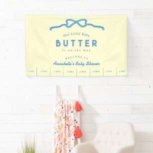 Little Baby Butter Bow Baby Shower Welcome Banner