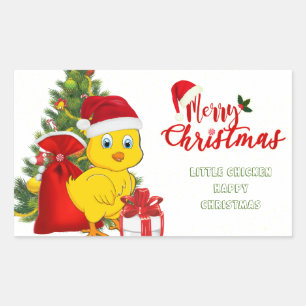 Little Baby Chicken Christmas Sticker