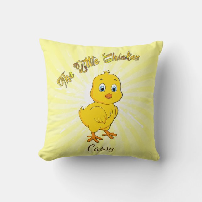 Little Baby Chicken Throw Pillow (Front)