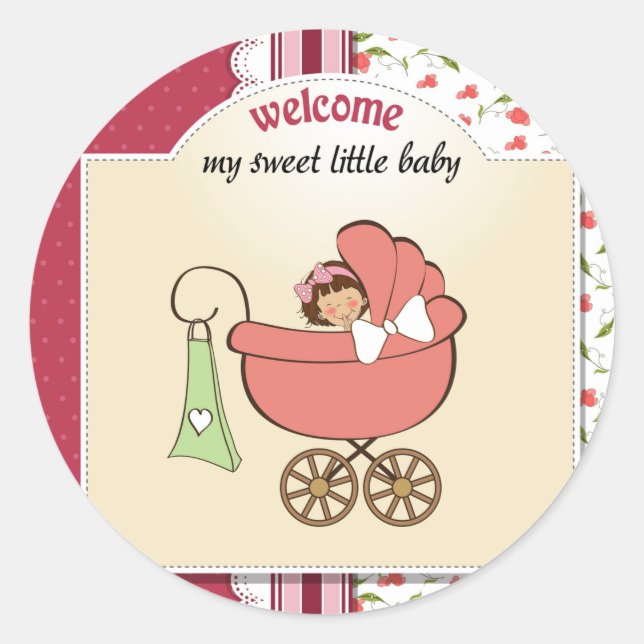 little baby classic round sticker (Front)