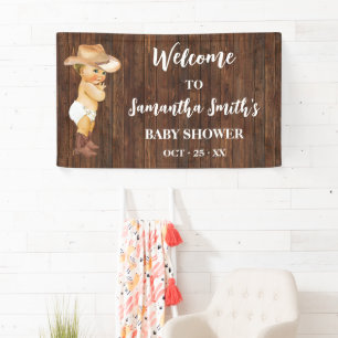 Little Baby Cowboy Western Welcome Baby Shower Banner