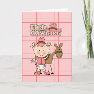 Little Baby Cowgirl with her Horse Greeting Card