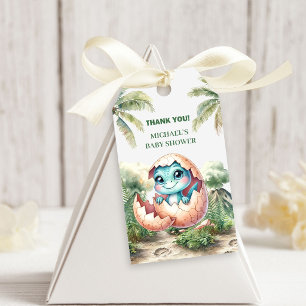 Little Baby Dino Hatching Soon Shower Gift Tags