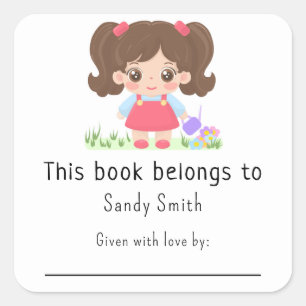 Little baby girl - This book belongs with message Square Sticker