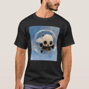 Little baby panda in soap bubble cute animal AI de T-Shirt