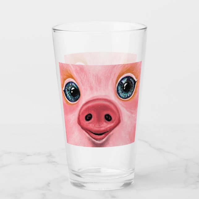 Little Baby Pig Glass Smile - Funny (Front)