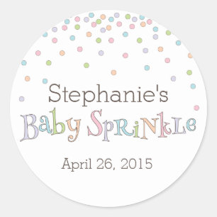 Little Baby Sprinkle Confetti Shower Favour Classic Round Sticker