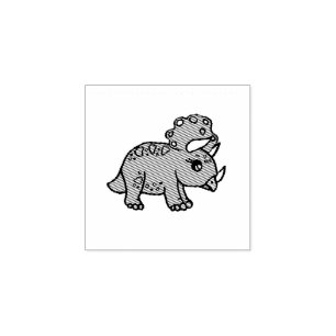 Little Baby Triceratops Dinosaur Rubber Stamp