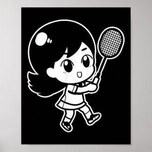 Little Badminton Girl Shuttle For Girls Poster