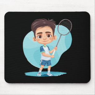Little Badminton Player Shuttle Game For Boys Mouse Pad