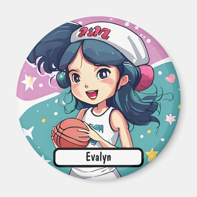 Little Baller Babe, With Custom Nametag!  Magnet (Front)