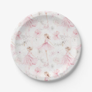 Little Ballerina #7 - Blonde Girl Paper Plate