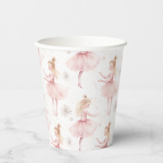 Little Ballerina #9 - Blonde Girl Paper Cups (Front)