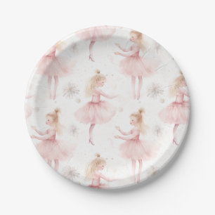 Little Ballerina #9 - Blonde Girl Paper Plate