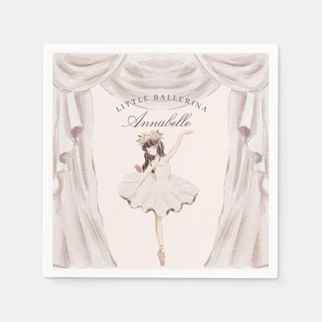 Little Ballerina Birthday Napkins Party Decor  (Front)