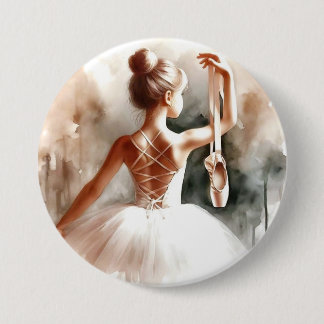 "Little Ballerina Dreams" 3 Inch Round Button