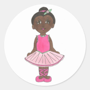 Little Ballerina Girl Ballet Dancer Dance Recital Classic Round Sticker