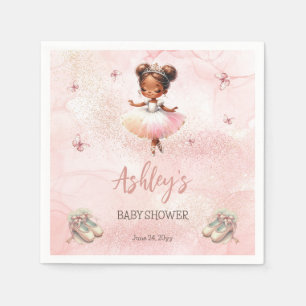 Little Ballerina Is On The Way Tutu Baby Shower Napkin