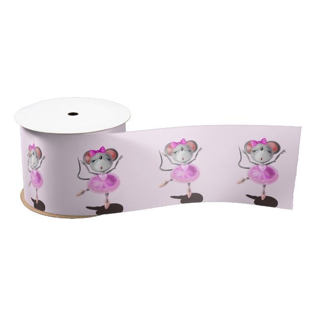 Little Ballerina Mouse Satin Ribbon (Spool)