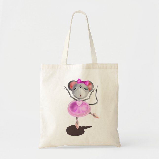 Little Ballerina Mouse Tote Bag (Front)